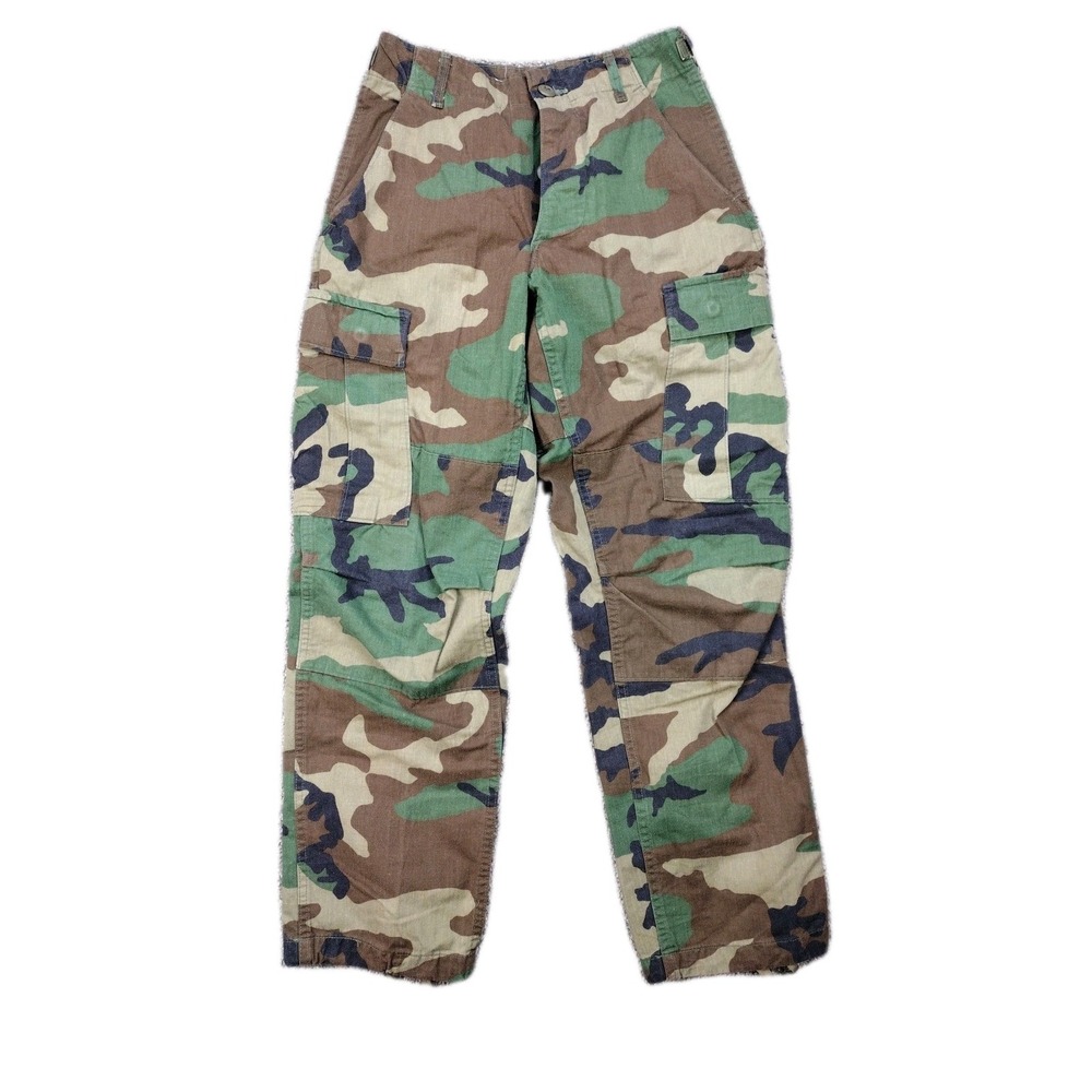Vintage Military Pants XS SHORT Woodland Camo Combat  BDU Trouser 90s Y2K NATO